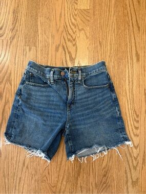 J. Crew Distressed Raw-Hem Denim Shorts - Blue